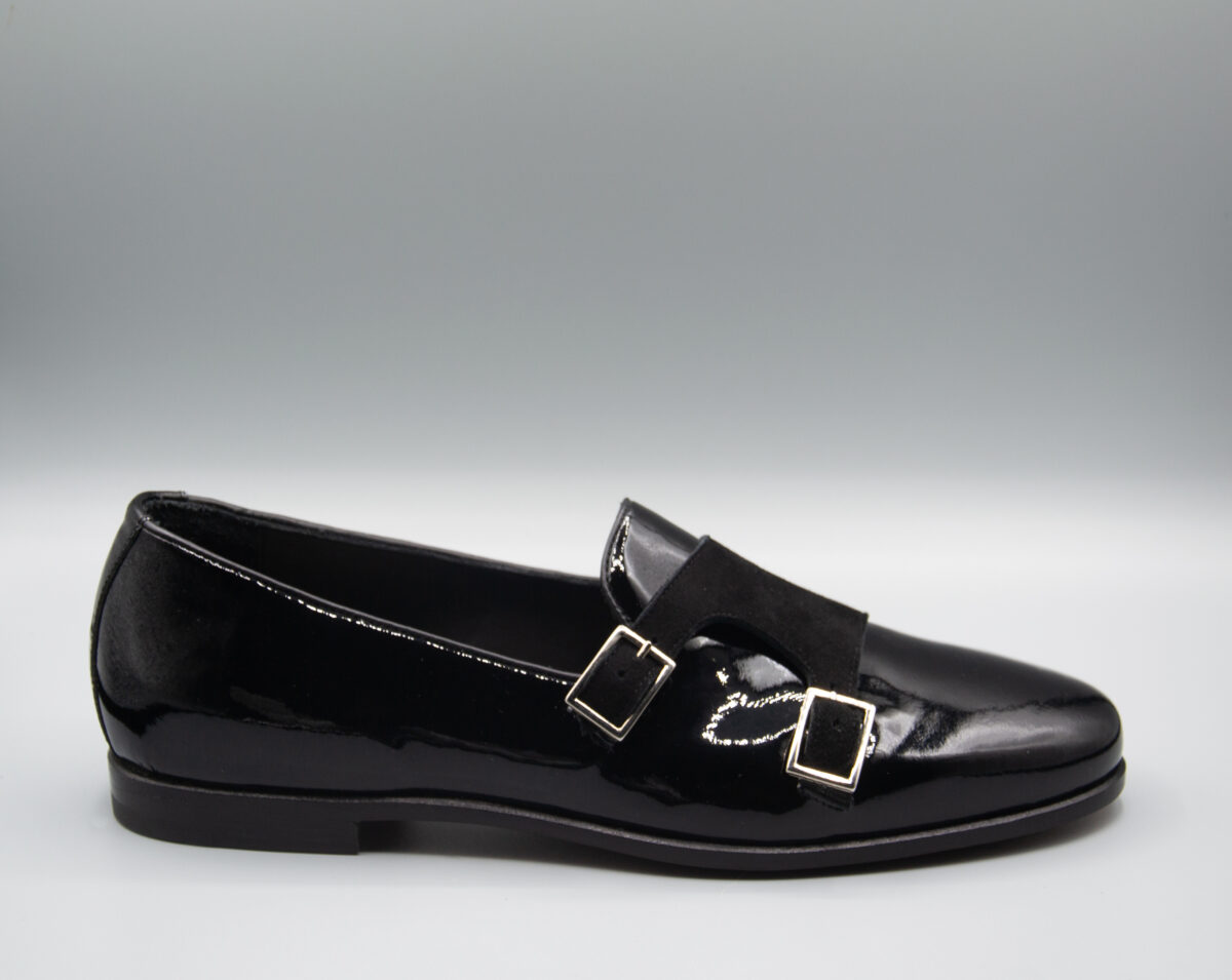 Superbia - Mocassino vernice e camoscio nero - immagine 4