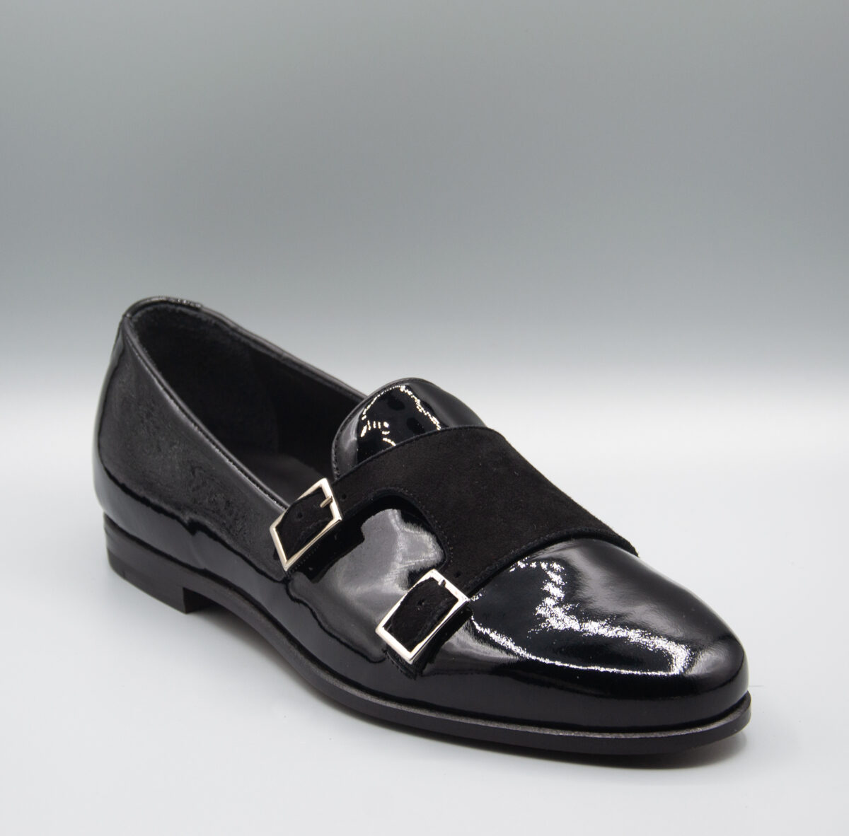 Superbia - Mocassino vernice e camoscio nero - immagine 2
